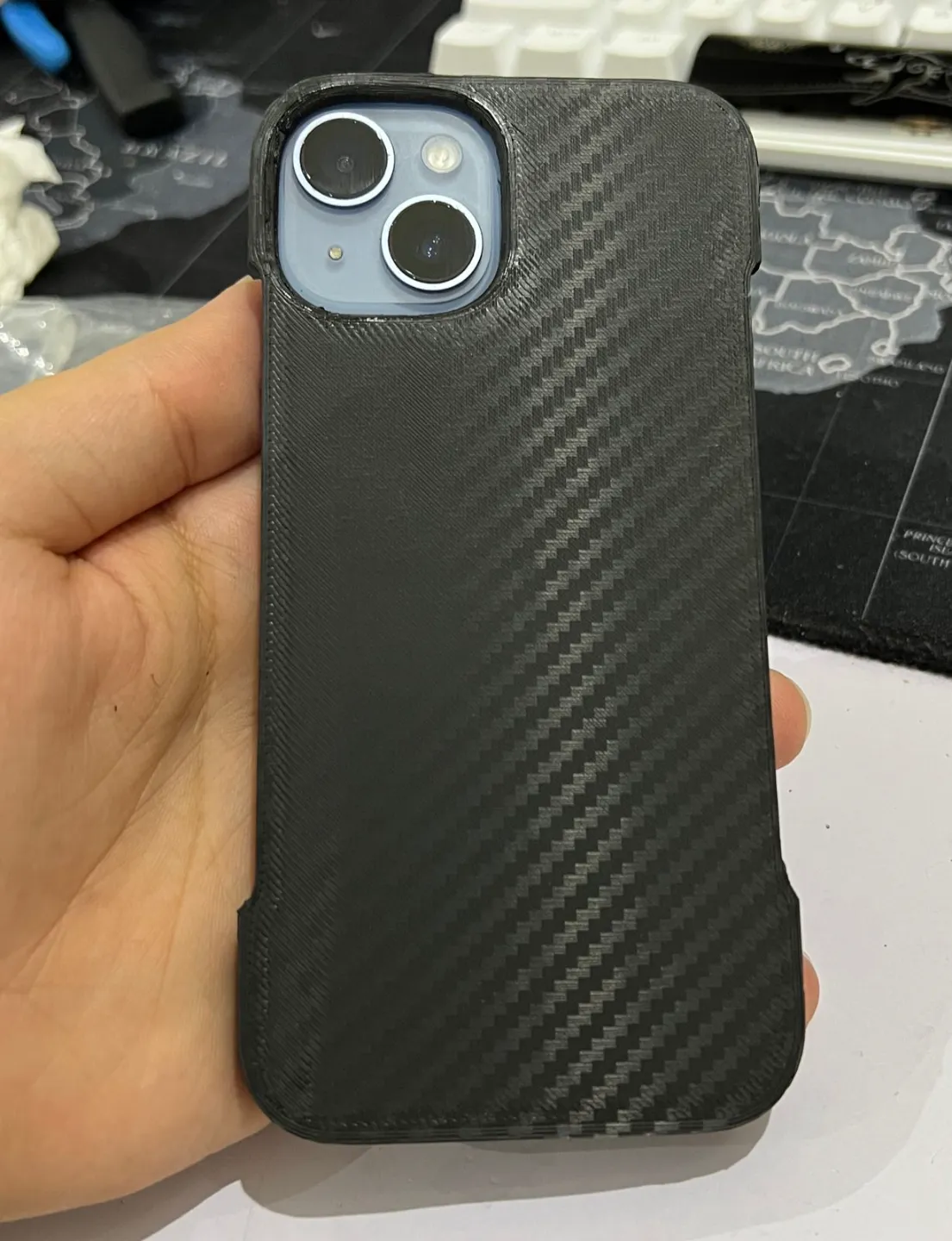Carbon Fiber Style iPhone 14 Case, photo 2 of 4 - Carbon Fiber Style iPhone 14 Case Hobby & DIY