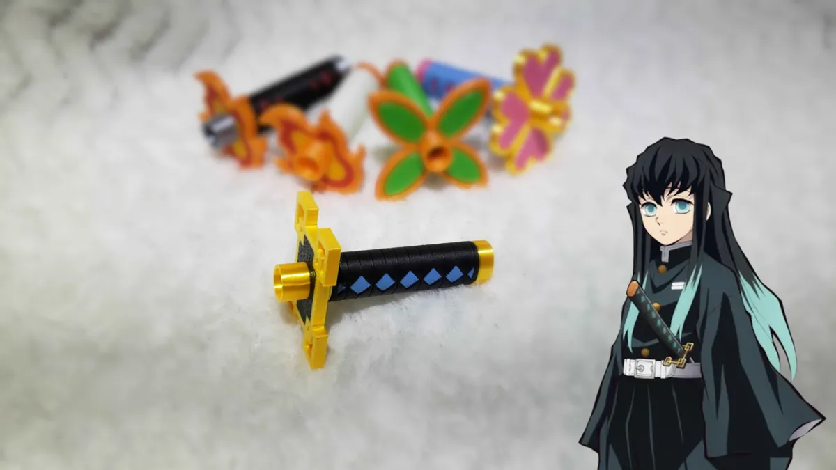 Demon Slayer Nichirin Pencil Topper (Muichiro), photo 2 of 2 - Demon Slayer Nichirin Pencil Topper (Muichiro) Desk & Office