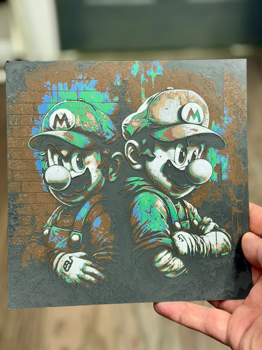 Mario Grunge Style HueForge | Super Mario - Art Pieces, in stock in India