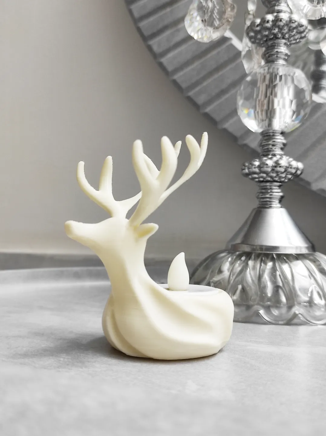 Christmas Reindeer Candle Holder, photo 2 of 3 - Christmas Reindeer Candle Holder Household