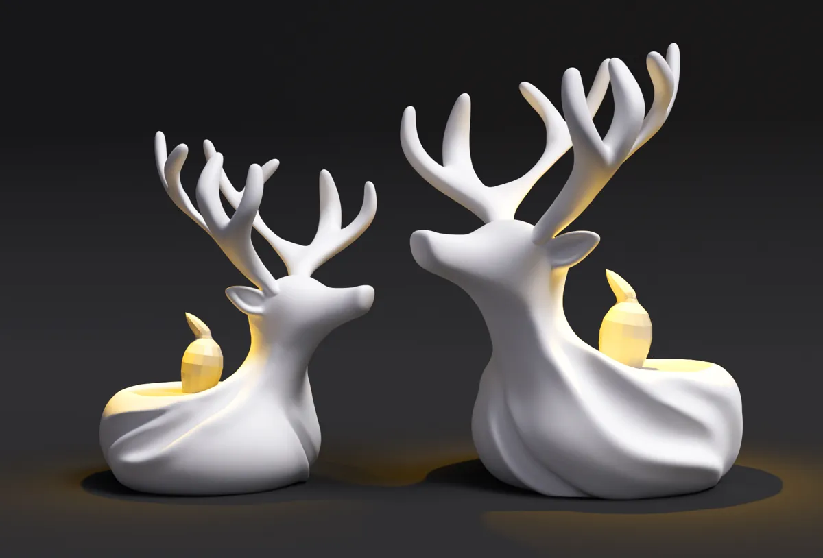 Christmas Reindeer Candle Holder, photo 3 of 3 - Christmas Reindeer Candle Holder Household