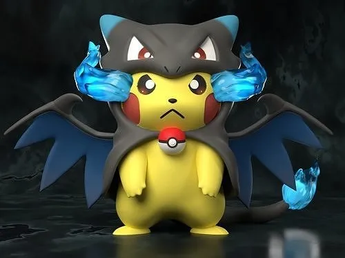 Pikachu & Mega Charizard X Fusion