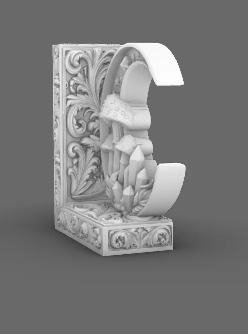 Goth Moon Mushroom Crystal gothic Bookend, photo 4 of 4 - Goth Moon Mushroom Crystal gothic Bookend Desk & Office