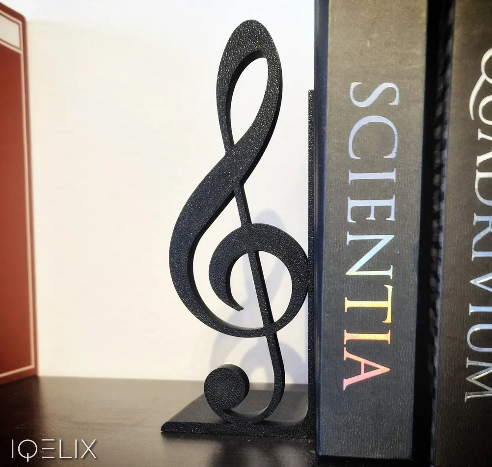 Treble Clef Bookend, photo 2 of 3 - Geometric & Minimal Bookends, music