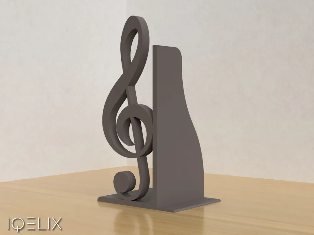 Treble Clef Bookend, photo 3 of 3 - Geometric & Minimal Bookends, book accessories