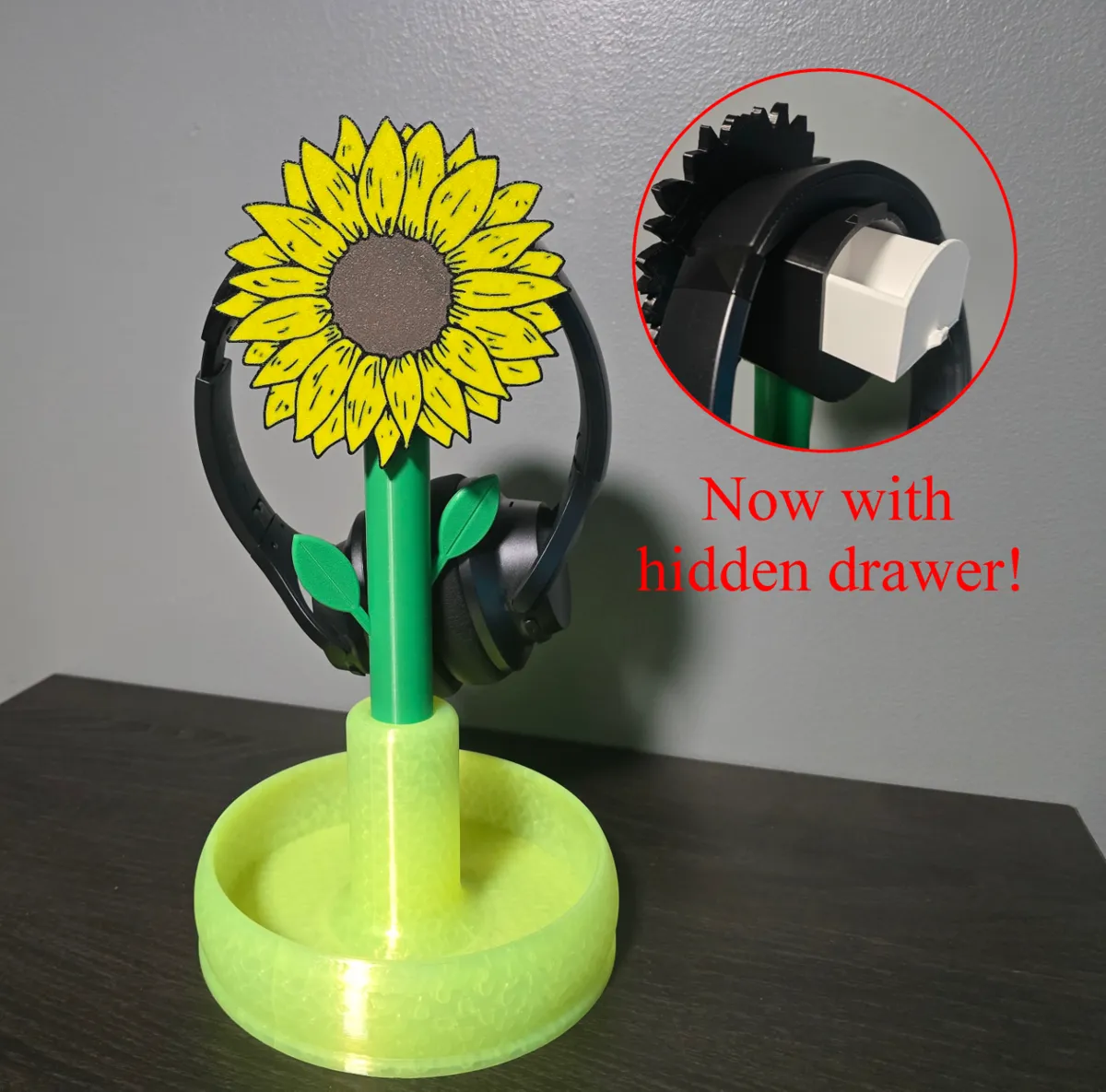 Sunflower, Flower Headphone stand with tray - Office, in stock in India