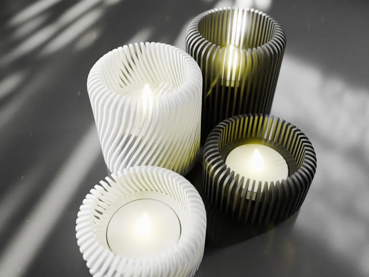 Ribbed Tealight Candle Holders (4 versions)