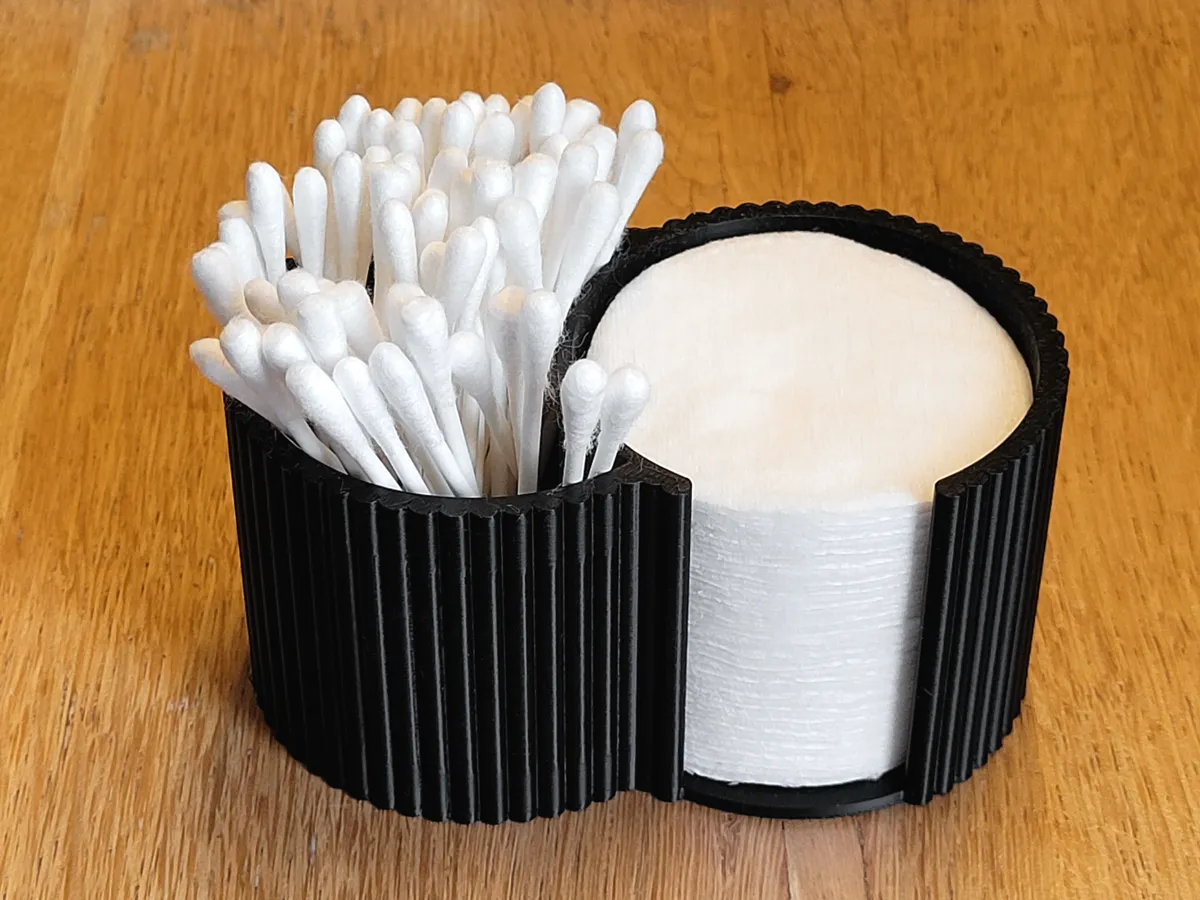 Q-tip and cosmetic pads container