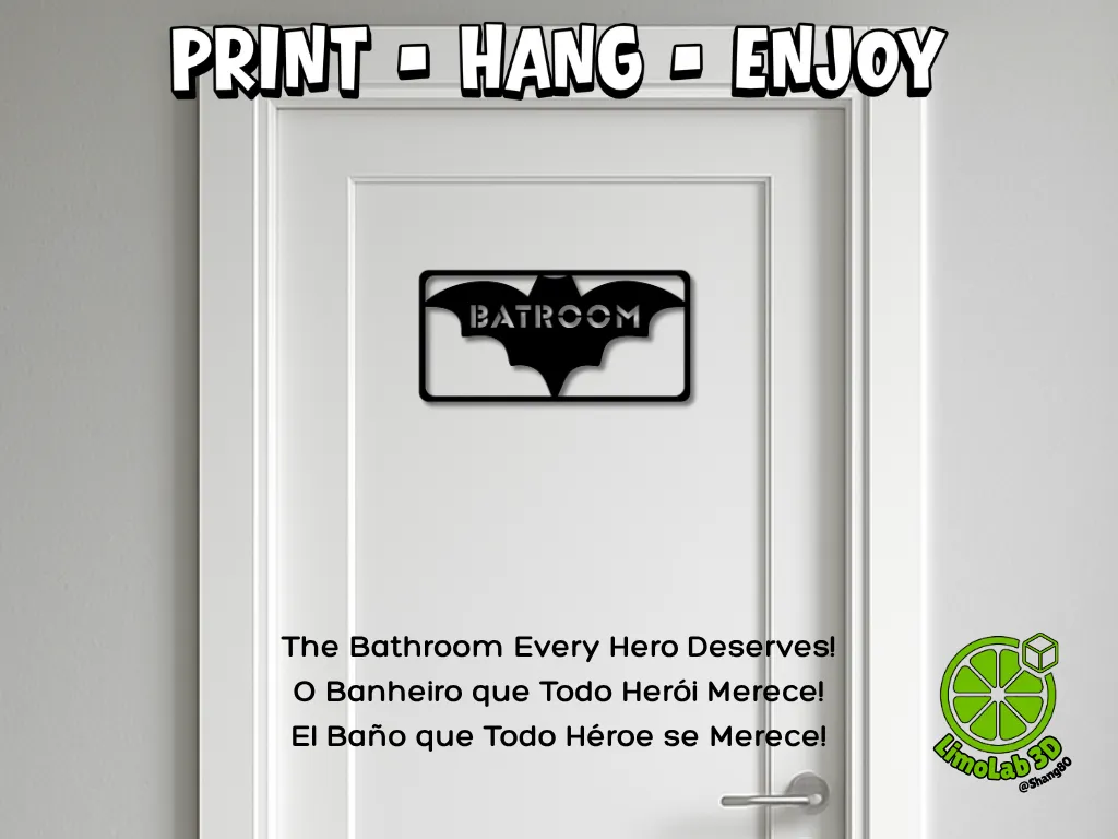 Bathroom Door Sign for Comic Fans
