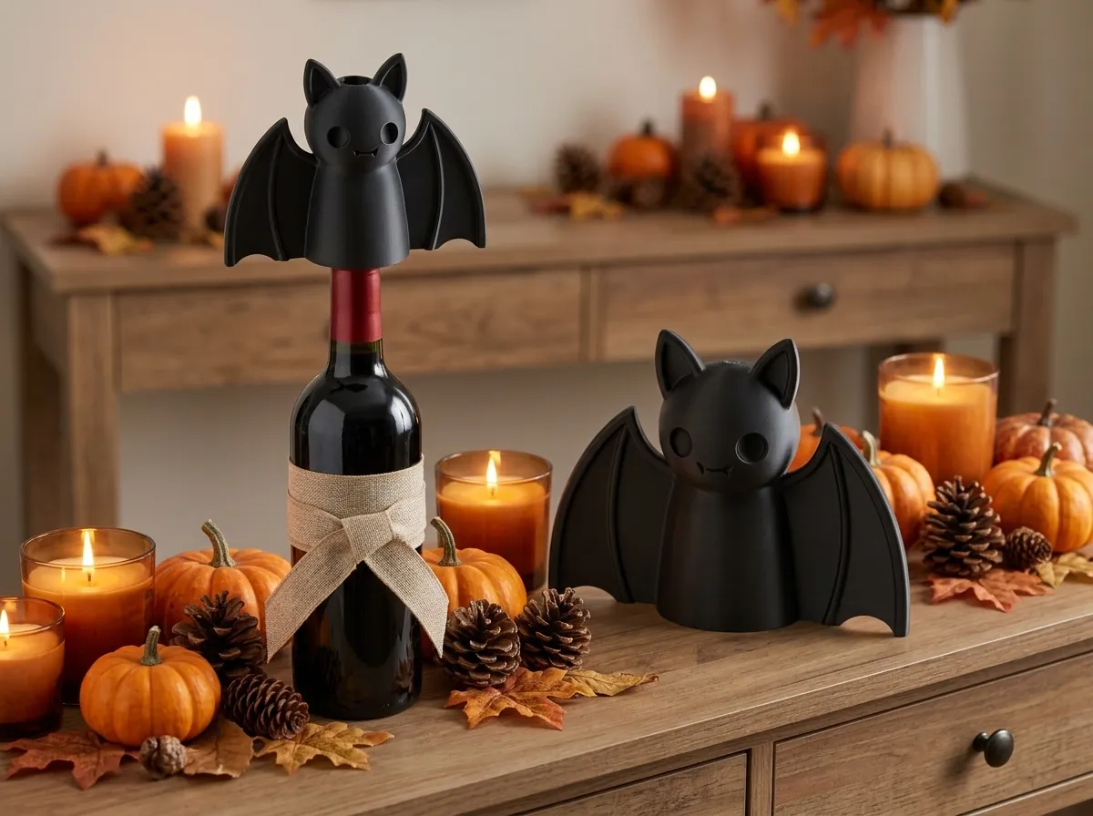 Bat Shelf Sitter & Bottle Topper | Halloween, photo 2 of 4 - Bat Shelf Sitter & Bottle Topper | Halloween Household