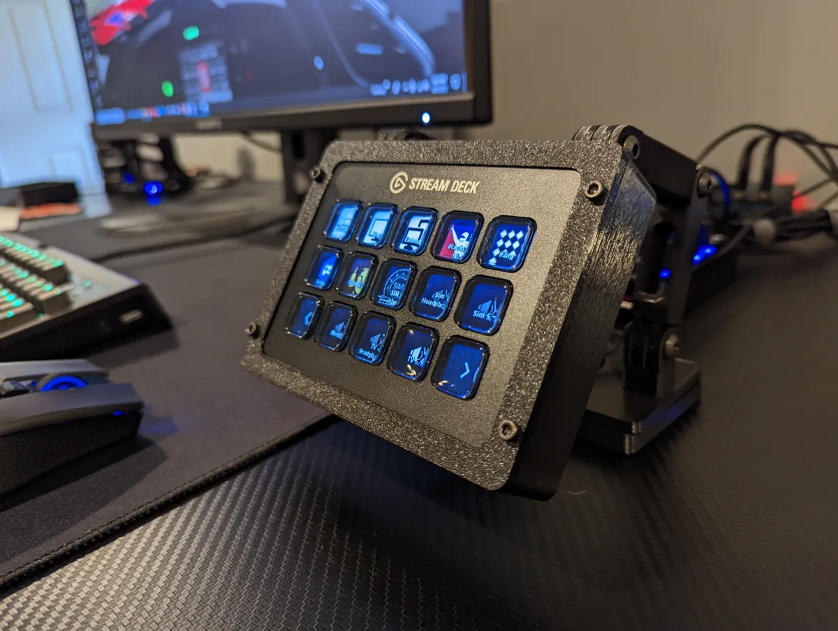 Stream Deck 15 Key Modular Adjustable Mount (Fully Enclosed) (MK1 or MK2 Models)