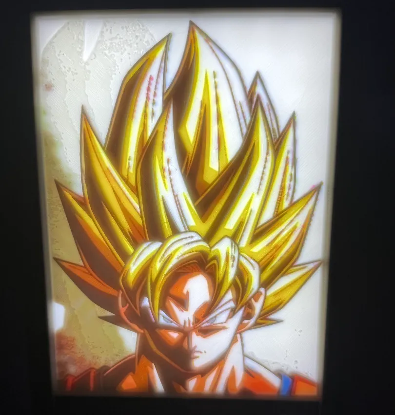 Super Saiyan Goku Lithophane - Lithophane Photo Panels, in stock in India