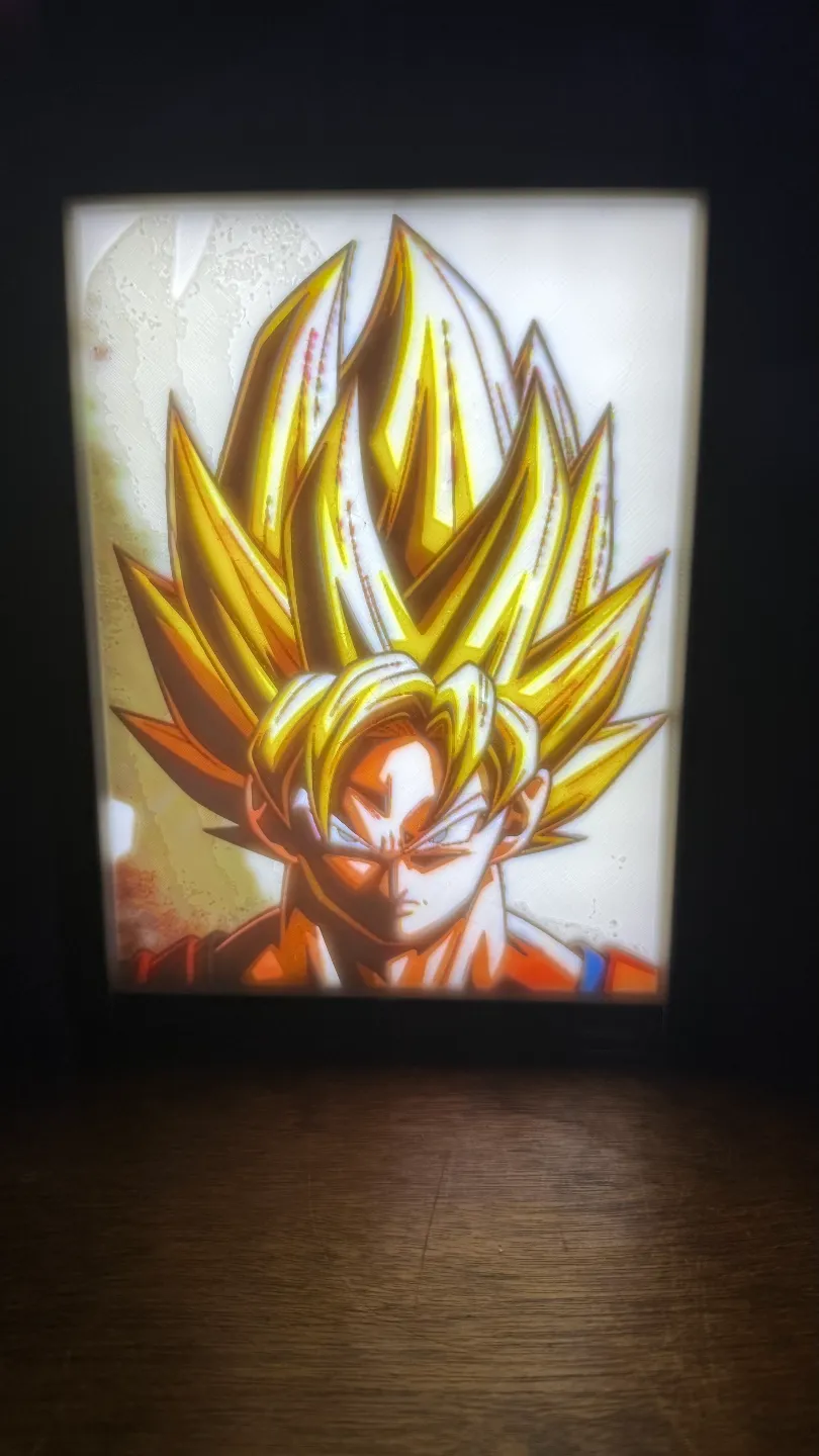 Super Saiyan Goku Lithophane, photo 2 of 3 - Super Saiyan Goku Lithophane Home Decor Items
