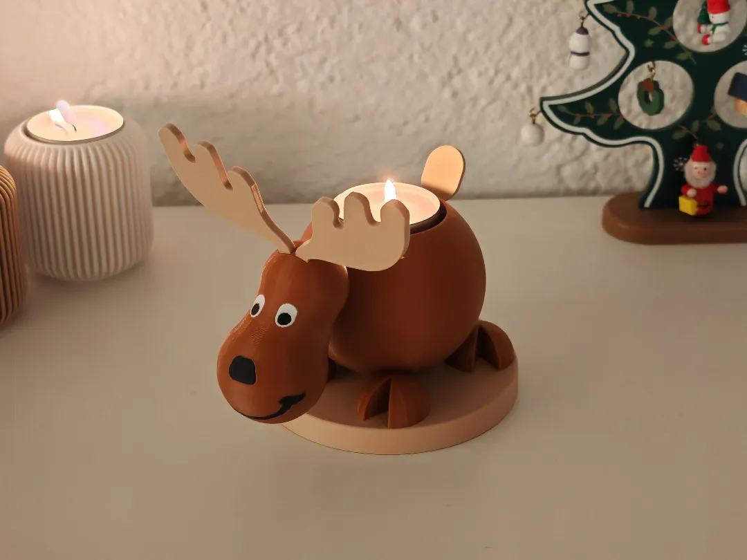 Cute Moose / Elc Tealight Holder - Tealight Holders, in stock