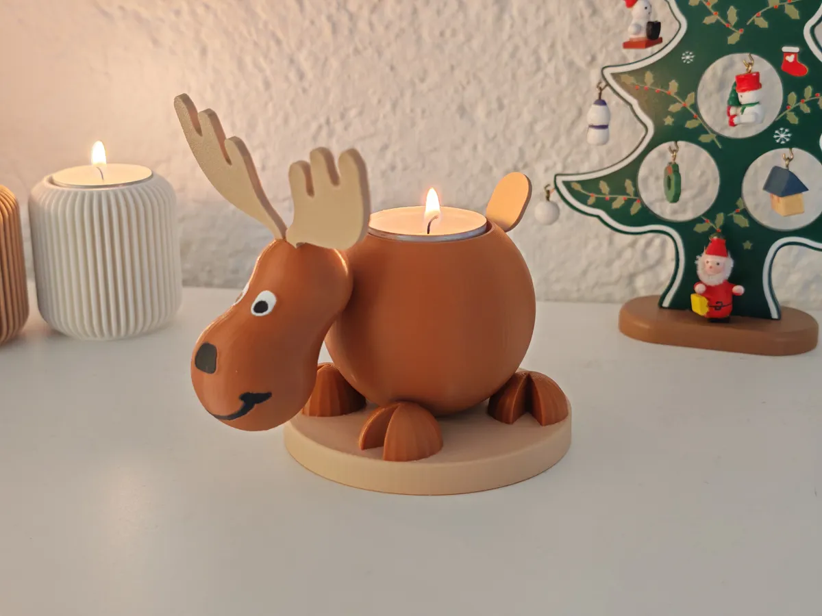 Cute Moose / Elc Tealight Holder, photo 2 of 4 - Cute Moose / Elc Tealight Holder Home Decor Items