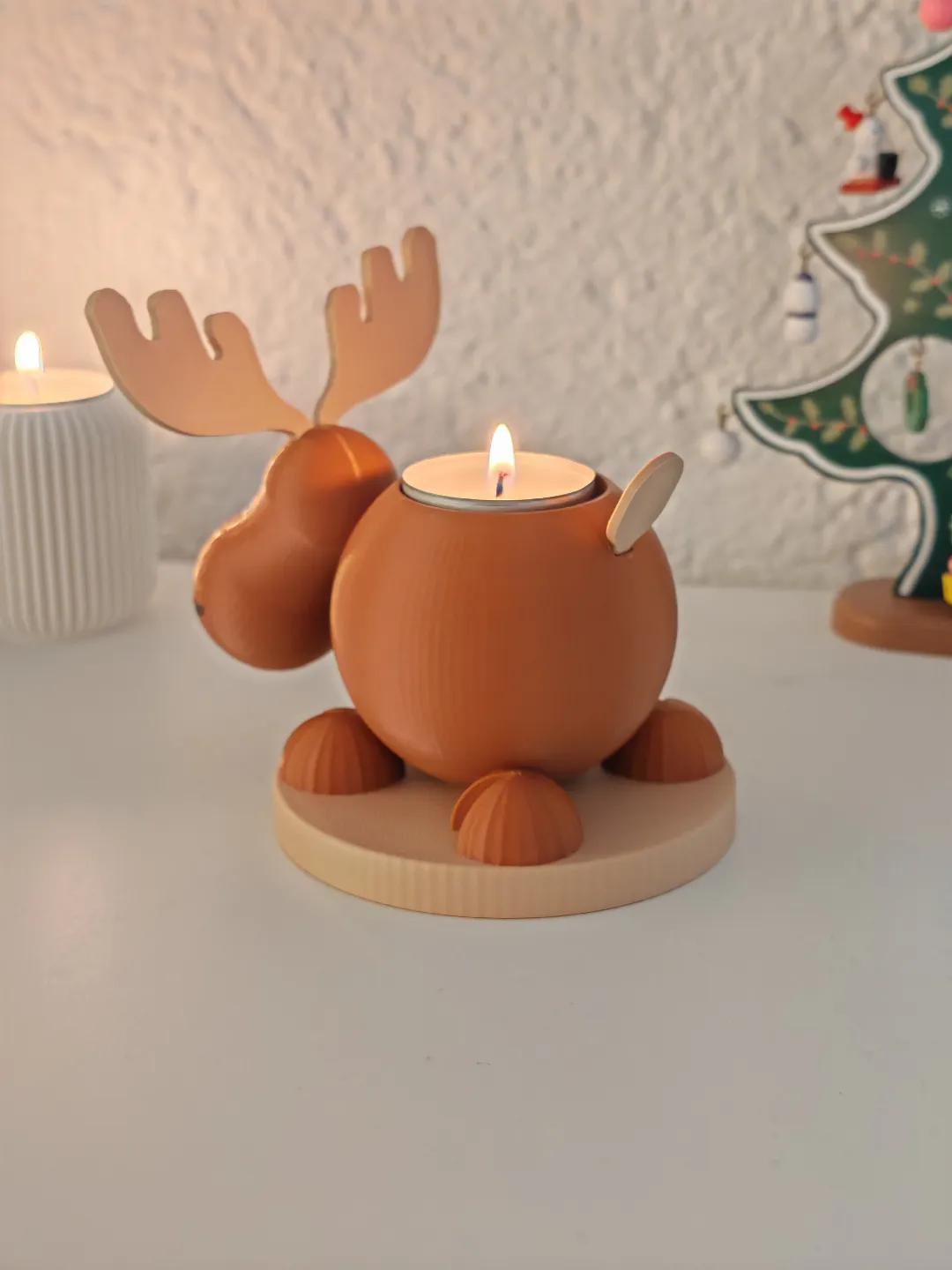 Cute Moose / Elc Tealight Holder, photo 3 of 4 - Cute Moose / Elc Tealight Holder Home Decor Items