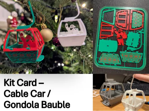 Kit Card - Cable Car Cabin/Gondola - Xmas Bauble