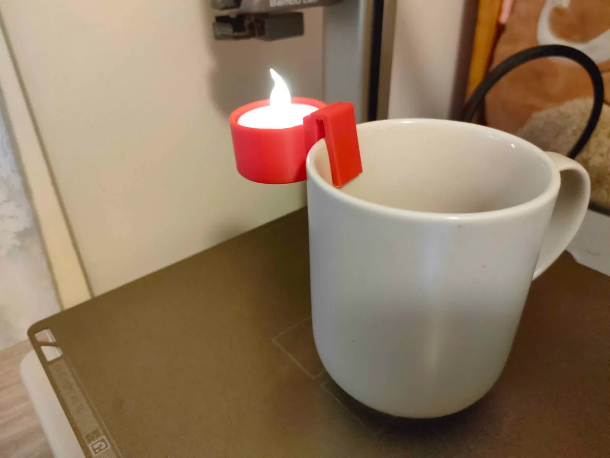 Tea light clip on mug - for nightly tea, photo 4 of 4 - Tea light clip on mug - for nightly tea Home Decor Items