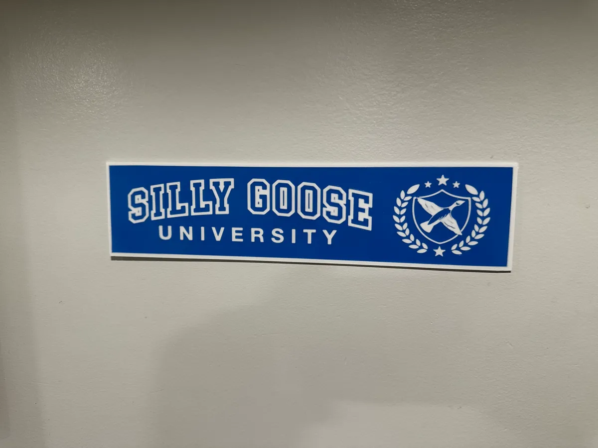 Silly Goose University Decal/Car Bumper Sticker, photo 3 of 4 - Silly Goose University Decal/Car Bumper Sticker Art