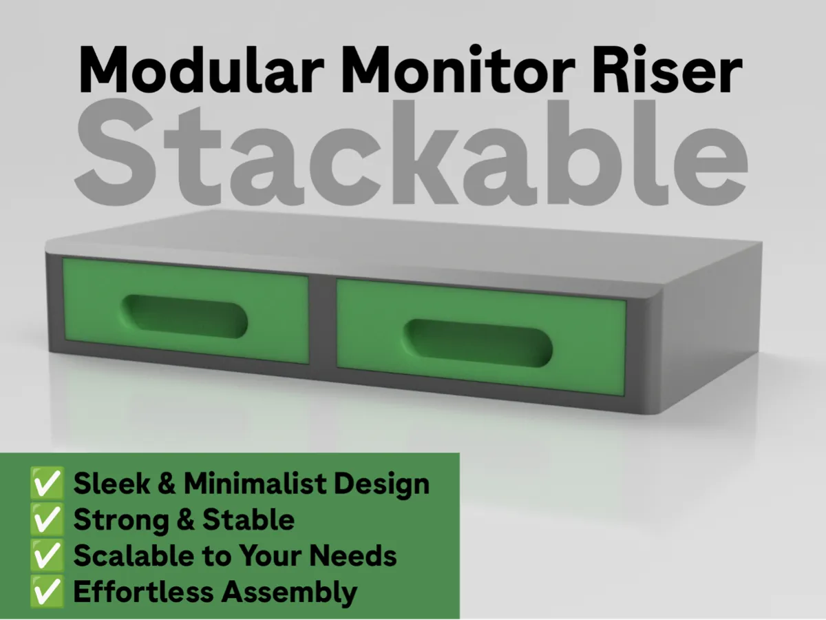 Modular Monitor Riser with Drawer (Customizable)
