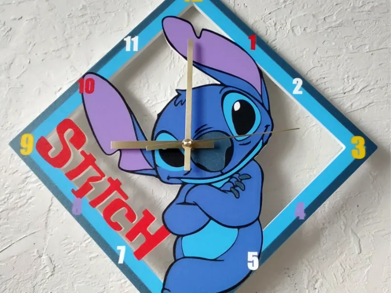 Stitch colorful wall clock