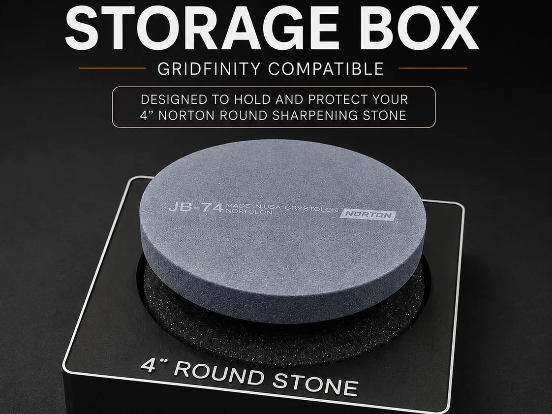 Gridfinity 4” Round Stone Holder | Norton Stone - Grid Storage Bins & Baseplates, in stock in India