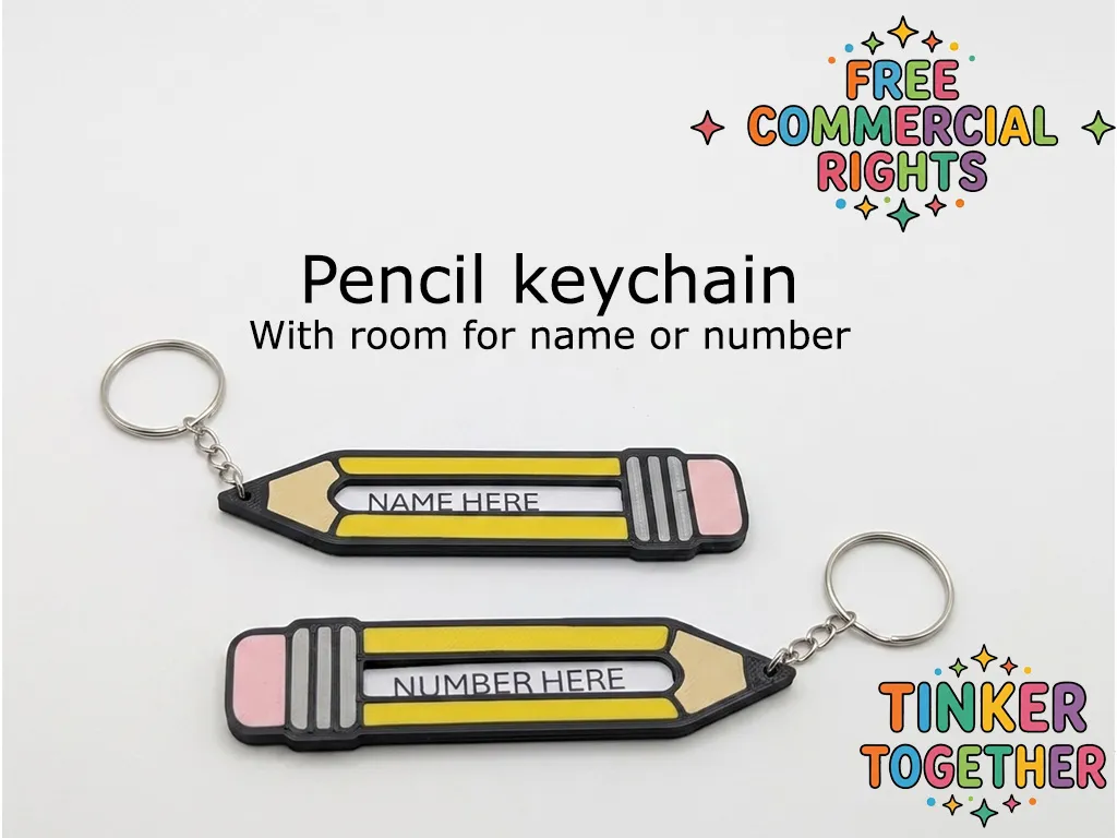 Pencil keychain - customisable - free to sell - Photo & Custom Keychains, in stock
