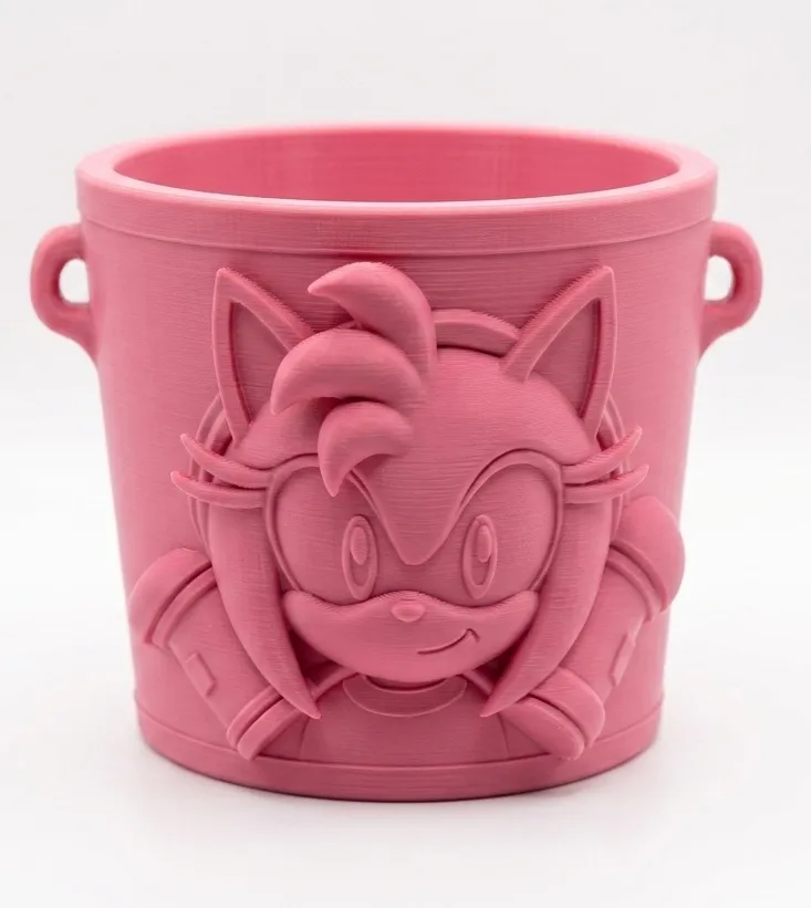 Amy, Sonic the Hedgehog Bucket, photo 2 of 2 - Amy, Sonic the Hedgehog Bucket Figurines & Collectibles