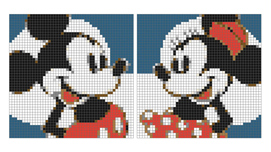 Mickey and Minnie Mouse Pixel Puzzle - Pixel Puzzles, in stock in India