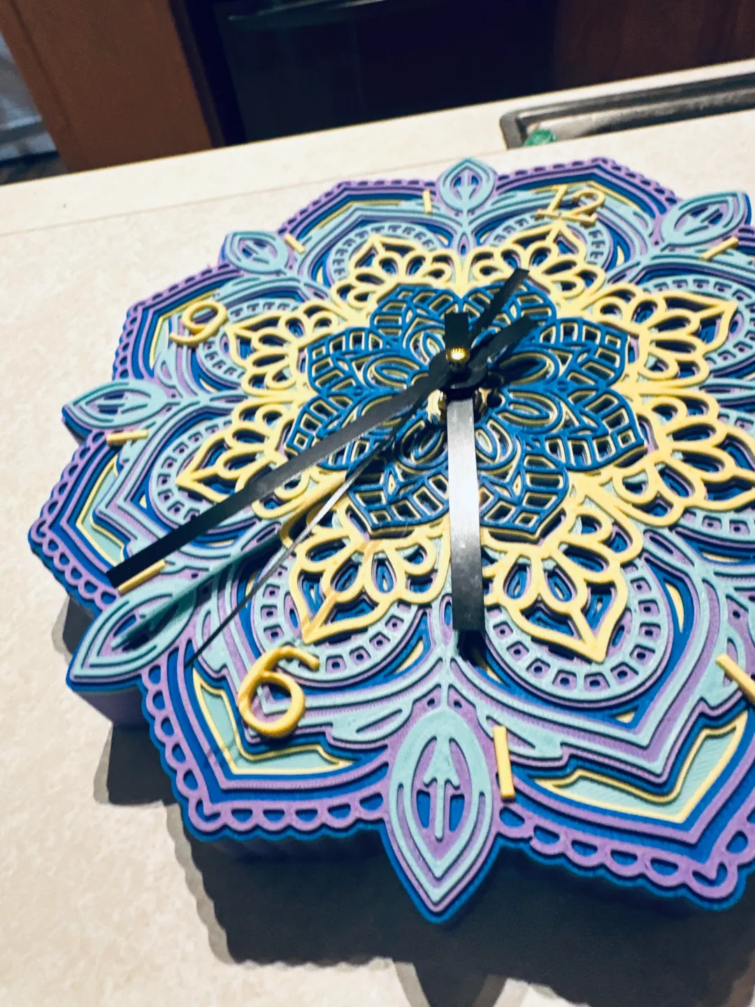 Mandala Clock, photo 2 of 4 - Clocks, Home Decor Items