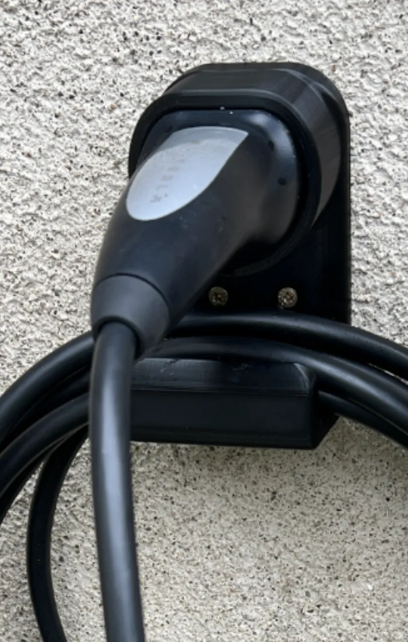 EV Charger cable and Type 2 plug wall holder