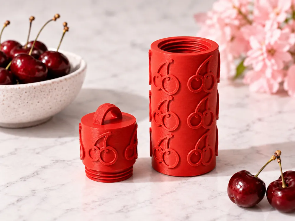 Cherry Chapstick Holder|Retro Lip Balm Case, photo 2 of 3 - Cherry Chapstick Holder|Retro Lip Balm Case Fashion