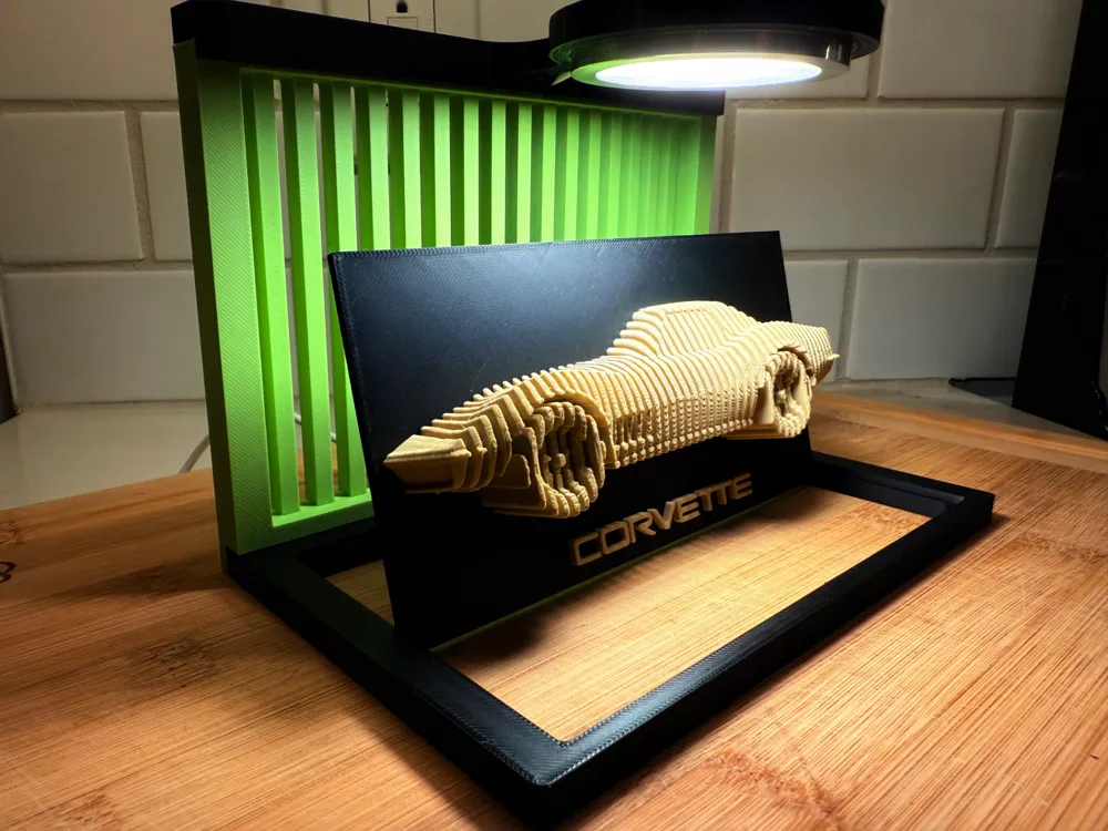 Chevy Corvette C3: Vertically Layered Car Art
