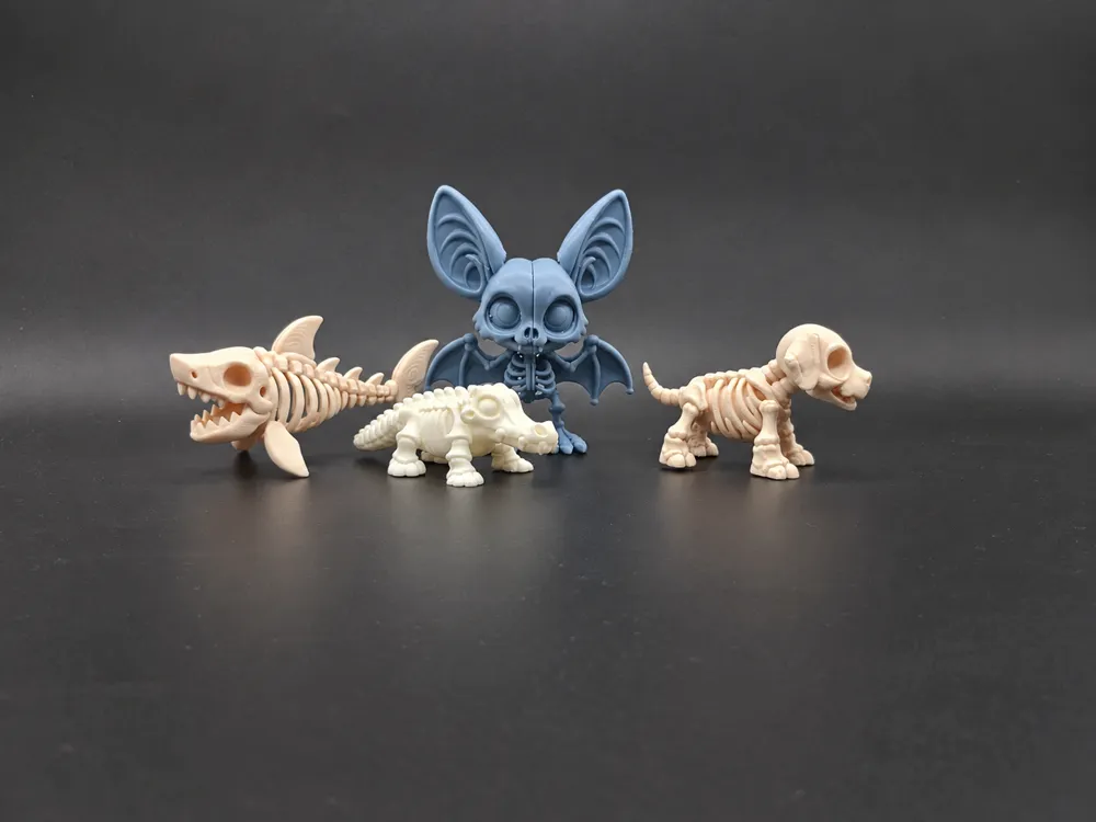 Chibi Skeleton Animals, Halloween Set of 4, photo 3 of 4 - Chibi Skeleton Animals, Halloween Set of 4 Gifts & Occasions