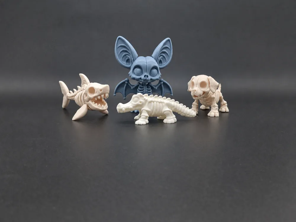 Chibi Skeleton Animals, Halloween Set of 4, photo 4 of 4 - Chibi Skeleton Animals, Halloween Set of 4 Gifts & Occasions