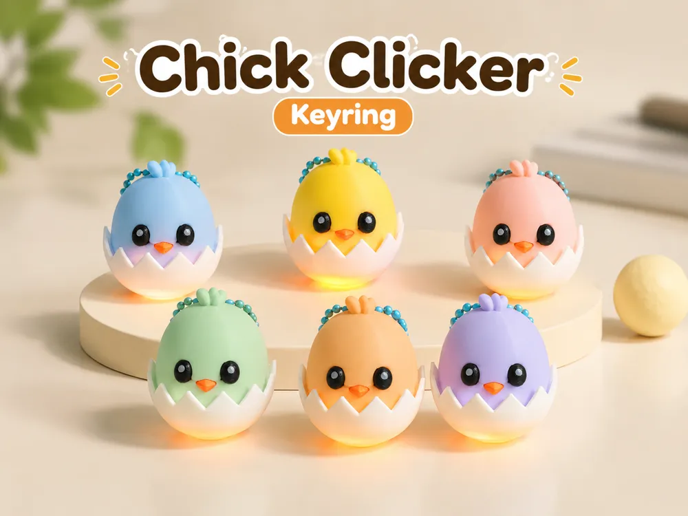 Chick Clicker Keyring, photo 4 of 4 - Chick Clicker Keyring Miniatures