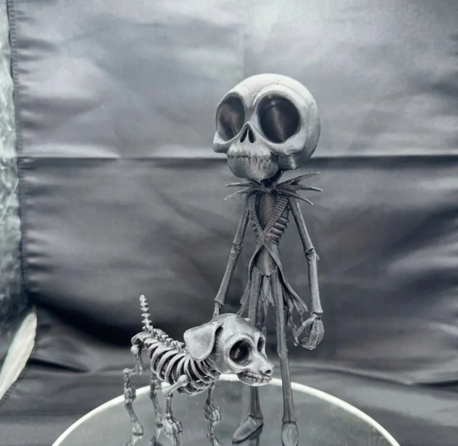 Chill Skeleton Jack and Zero Figure, photo 2 of 5 - Skulls & Skeletons, halloween