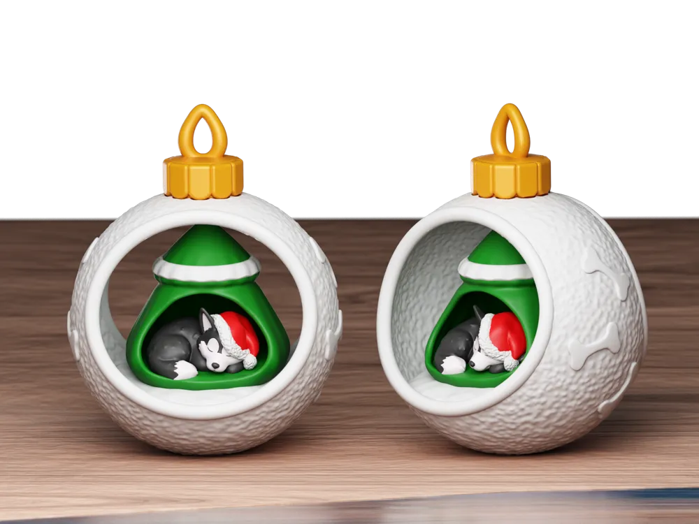 Christmas Bauble Dog Tree House 2025