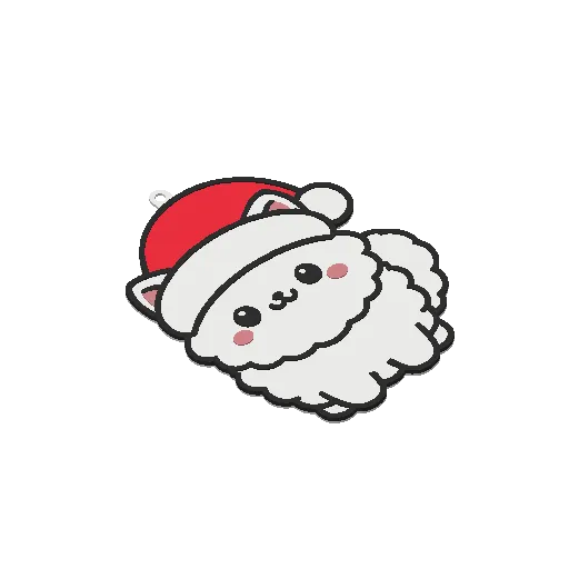 Christmas Cat Chonky Edition Holiday Ornament, photo 4 of 4 - Christmas Cat Chonky Edition Holiday Ornament Generative Art