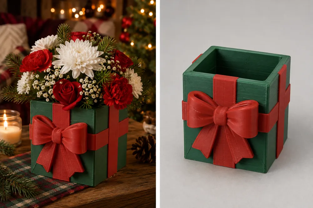 Christmas Gift Flower Vase, photo 2 of 4 - Christmas Gift Flower Vase Home Decor Items