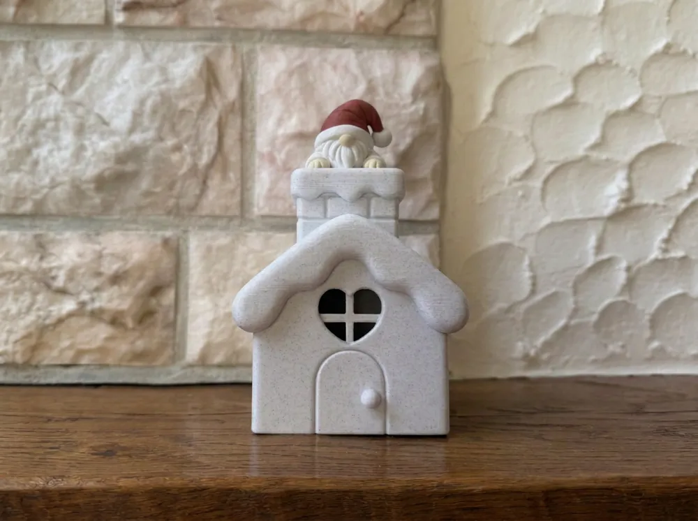 Christmas Gnome Peeking Light-Up House, photo 2 of 4 - Christmas Gnome Peeking Light-Up House Garden & Outdoor