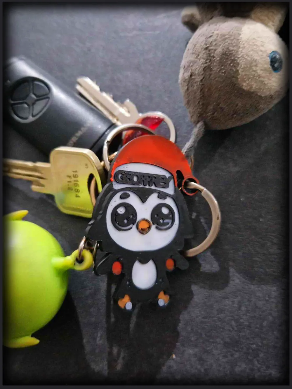 Christmas penguin key ring with name, photo 4 of 4 - Name & Letter Keychains, chrismas
