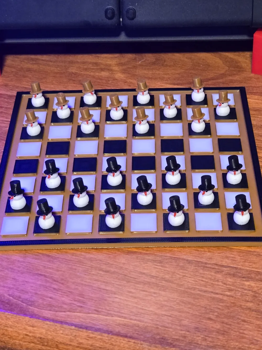 Christmas Snowman Checkers, photo 2 of 4 - Chess Sets & Pieces, boardgames