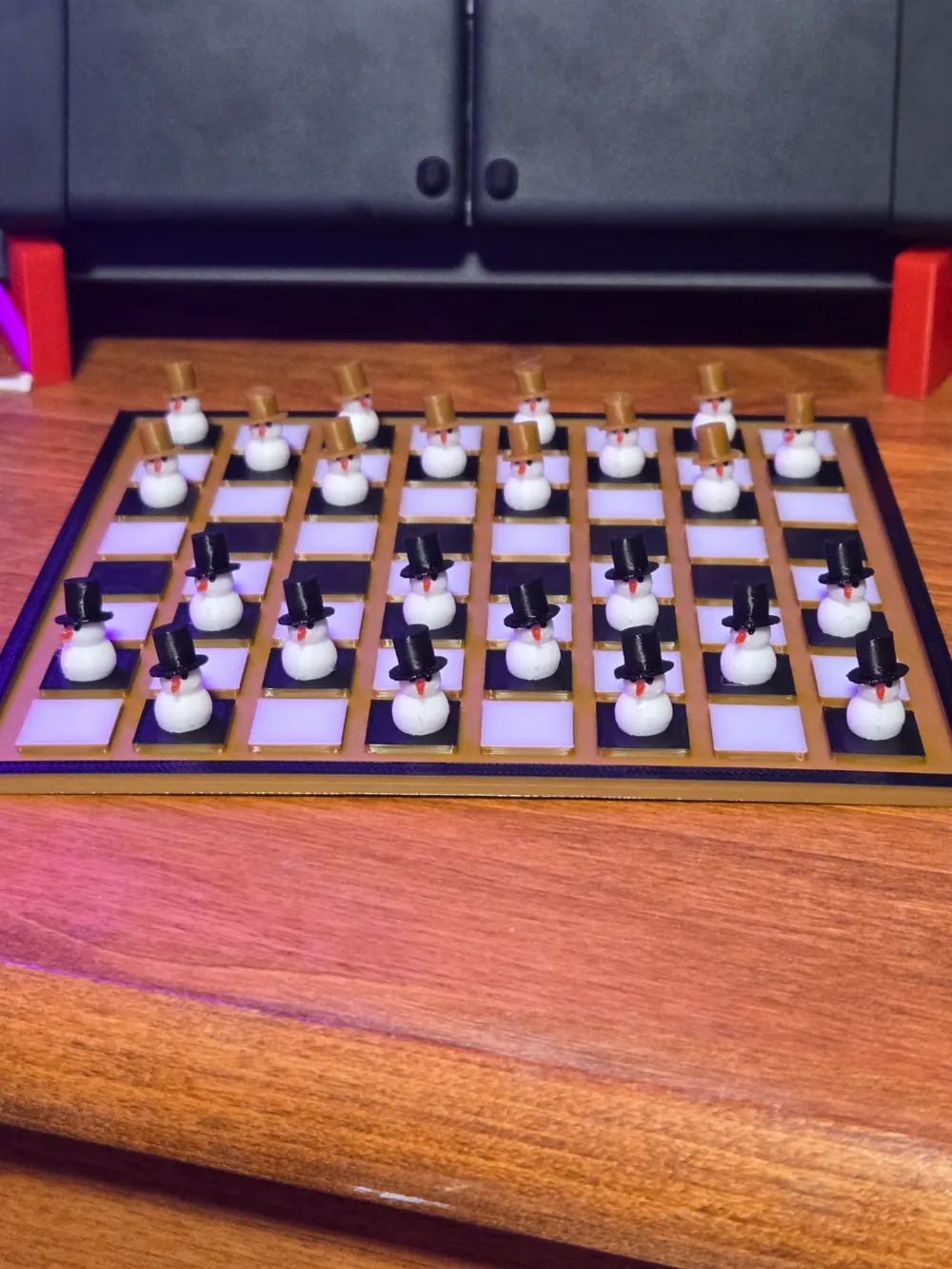 Christmas Snowman Checkers, photo 3 of 4 - Chess Sets & Pieces, snowmen