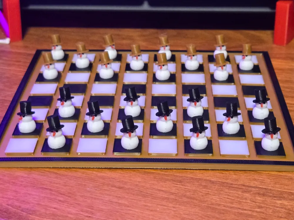 Christmas Snowman Checkers