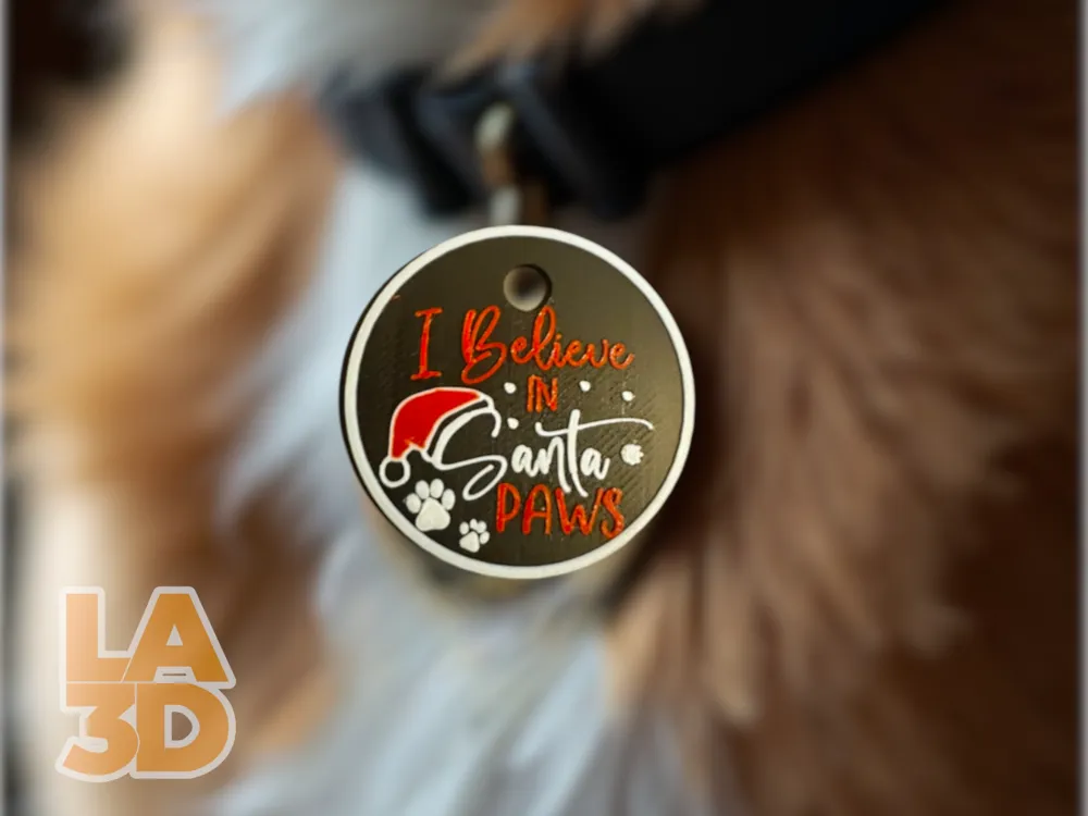 Christmas Themed Pet Tag, another view - Pet ID & Name Tags, dog