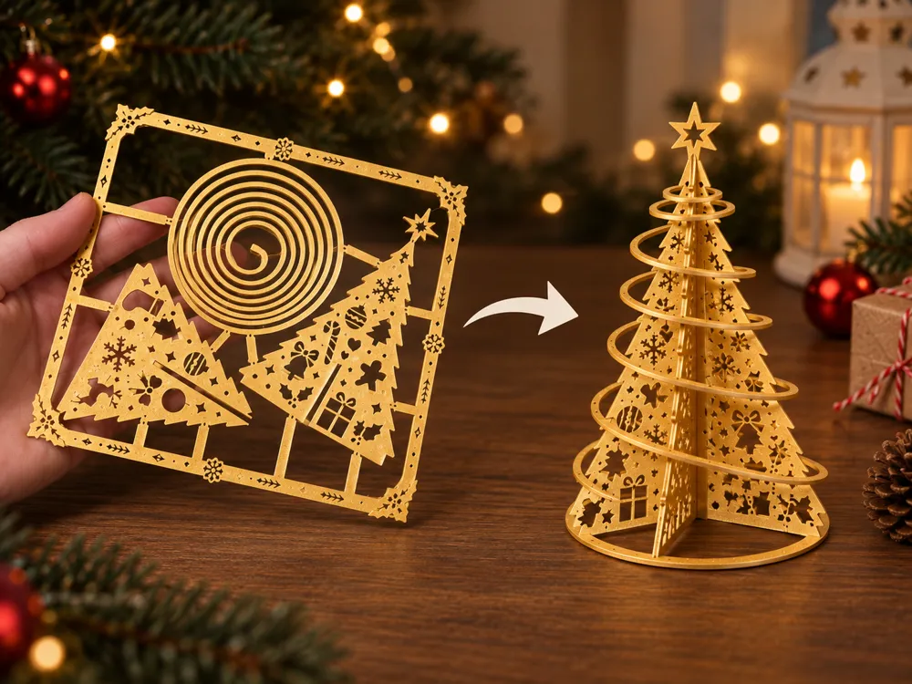 Christmas Tree Kit Card, Spiral Tree Decoration - Decor, in stock in India
