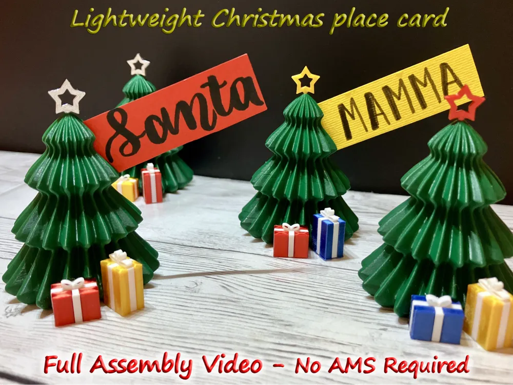 Christmas Tree Place Cards, Lightweight