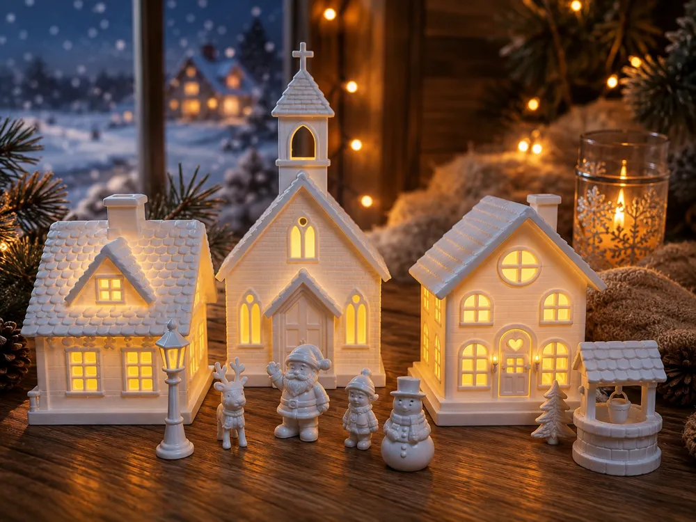 Weihnachtsdorf mit LED-Beleuchtung, photo 4 of 4 - Weihnachtsdorf mit LED-Beleuchtung Household