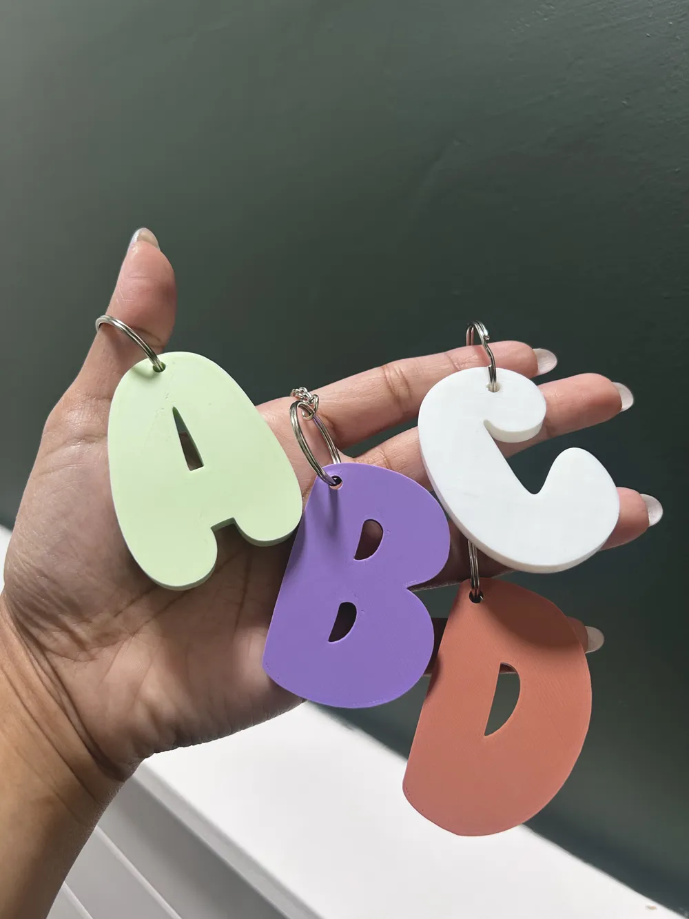 Chunky Alphabet Letter Keychain (A, Z), photo 2 of 4 - Name & Letter Keychains, cute